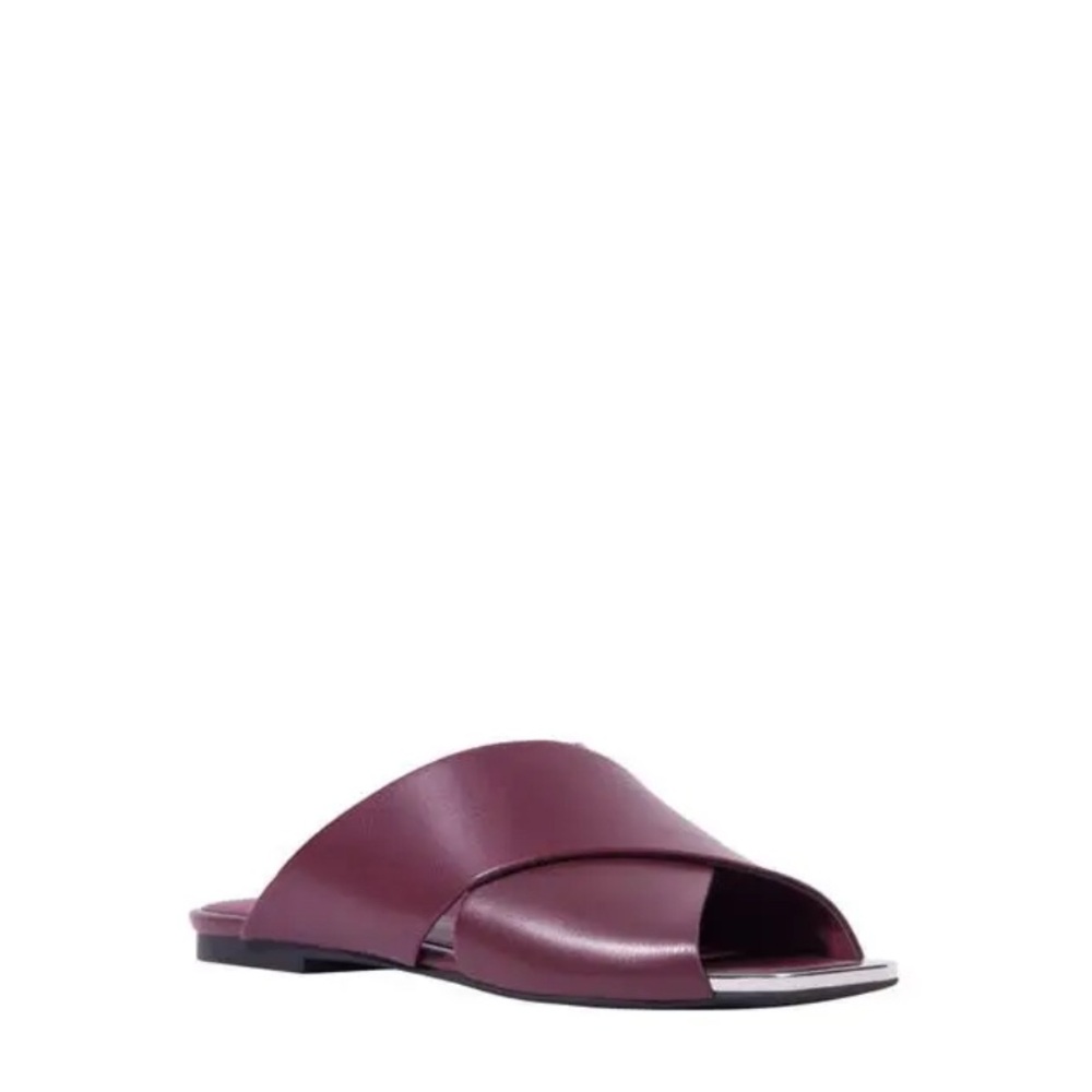 KATY PERRY The Checked In Slide Sandal - Cranberry‎ NIB